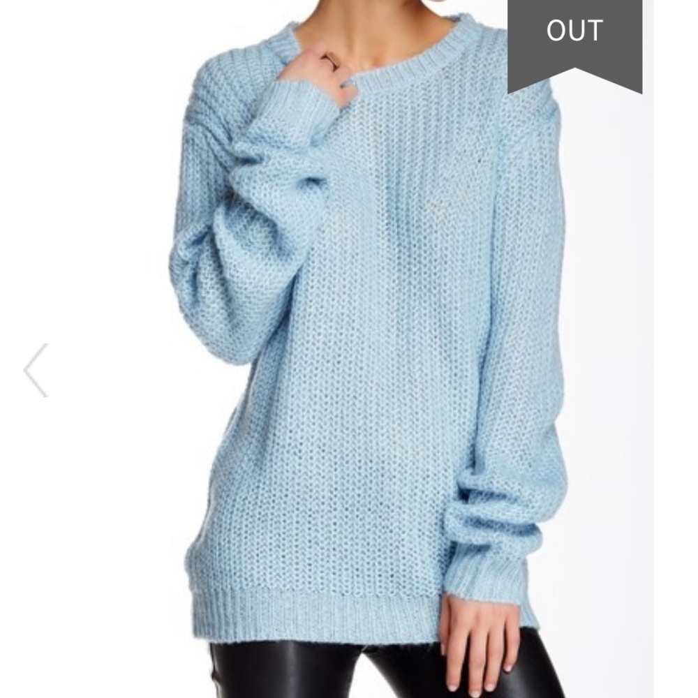 NWOT POOF SHAKER KNIT BABY BLUE SWEATER